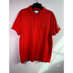 Lacoste Men's Red Regular Fit‎ Short Sleeve Polo Shirt Sz USXL